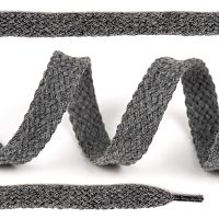 Шнурок серый хлопковый 12-15 мм  (с эглетами)