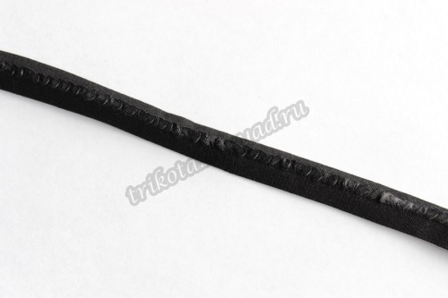 Лента эластичная декоративная окантовочная черная 14 мм артикул 02-0582