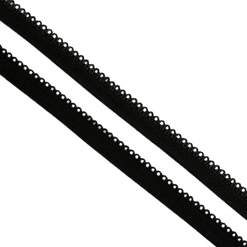 Резинка бельевая ажурная 10 мм черный артикул 02-0688