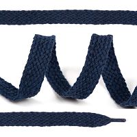 Шнурок темно-синий хлопковый 12-15 мм (с эглетами)