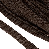 Шнурок коричневый хлопковый 15 мм (на метраж)