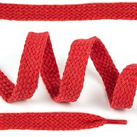 Шнурок красный хлопковый 12-15 мм (с эглетами)