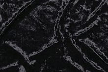 Бархат-стрейч мраморный черный