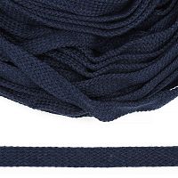Шнурок темно-синий хлопковый 15 мм (на метраж)