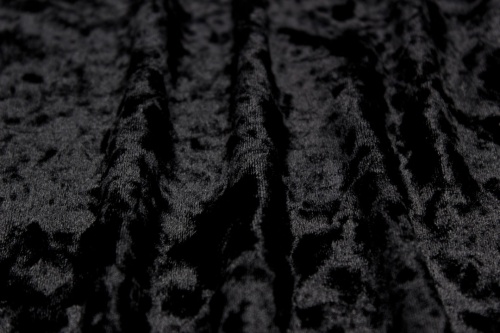 Бархат-стрейч мраморный черный фото 2