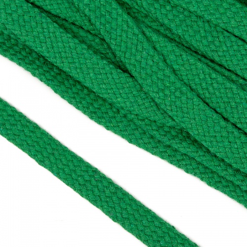 Шнурок зеленый хлопковый 15 мм (на метраж) артикул 02-0853