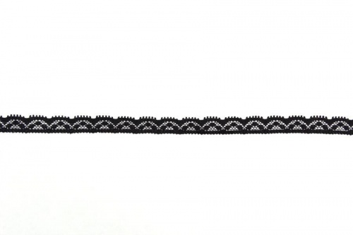 Лента эластичная декоративная черная 13 мм артикул 02-0166