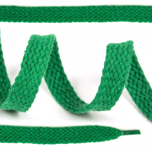 Шнурок зеленый хлопковый 12-15 мм (с эглетами) артикул 02-0618