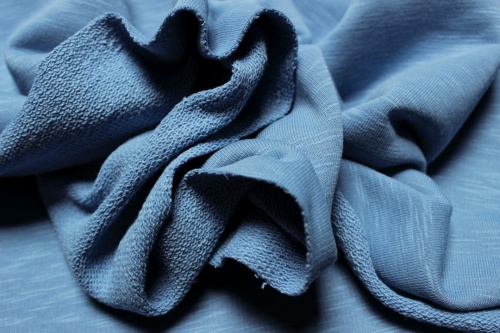 Футер 3-х нитка петля голубой пыльный фламэ артикул 01-1474 фото 2
