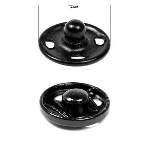 Кнопки пришивные металлические (tby) черный d 12 мм, 5 шт/уп артикул 02-0813