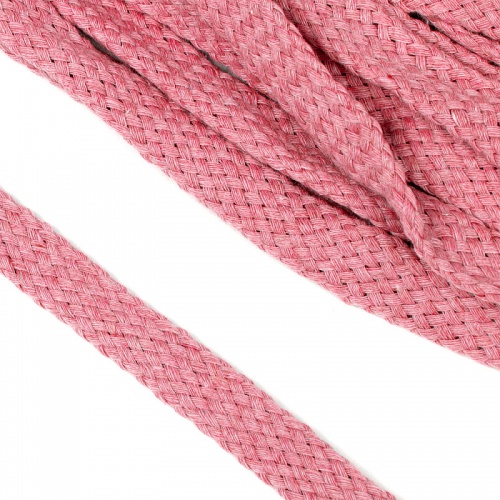 Шнурок розовый хлопковый 15 мм (на метраж)