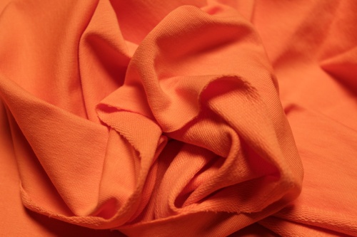 Футер с лайкрой 2-х нитка петля (95% хб) оранжевый артикул 01-1468 фото 2